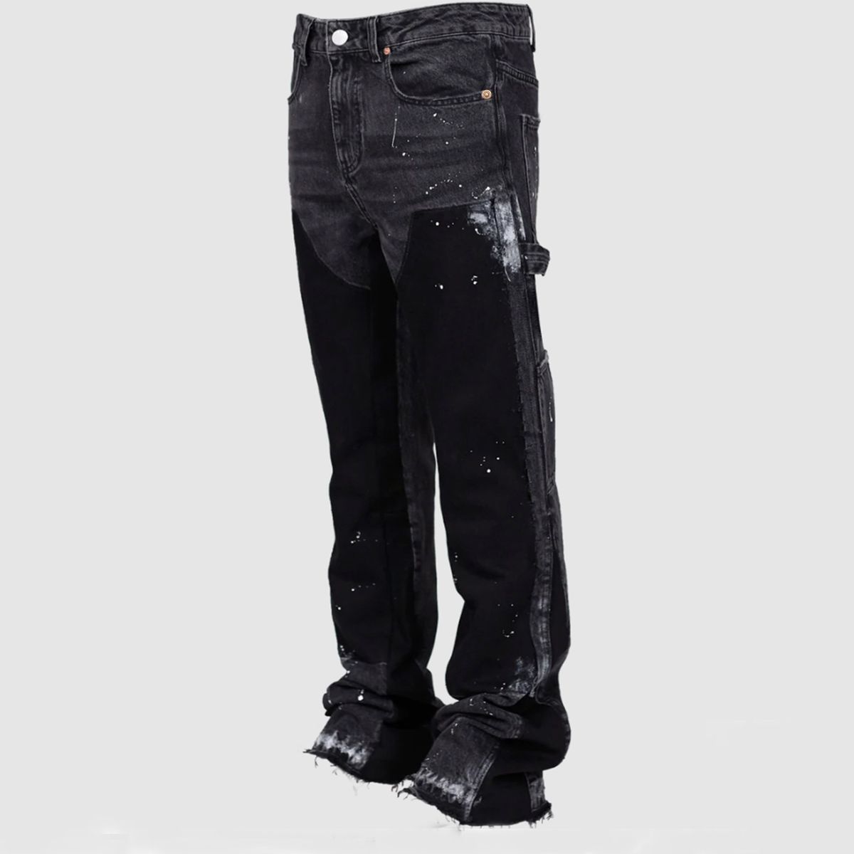 Men's Clothing European And American Men's Y2K Patchwork Painted Street Fashion Straight Leg Jeans_mkmklike.com