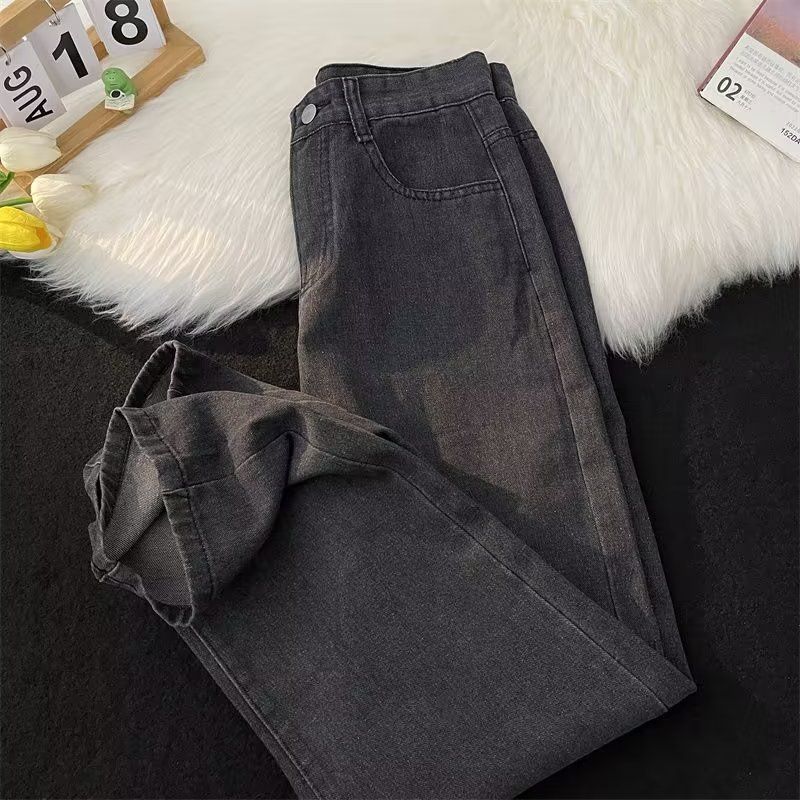 Men's Clothing Minimalist Men's Jeans, Instagram Worthy Retro Hong Kong Style, High Street Loose Straight Leg, Versatile Basic Casual Pants._mkmklike.com