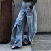 Women's Clothing New Retro Washed Slimming Reversible Deconstructed Denim Banana Pants Two Piece Denim Wide Leg Pants For Women_mkmklike.com