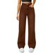 High-waisted Women's Fashionable Street Style Fleece-lined And Unlined Washed Loose Wide-leg Straight-leg Pants_mkmklike.com