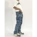 High Street Men's Jeans Slim Fit Straight Trousers Washed New Old Style Casual Denim_mkmklike.com