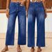 Women's Stretch Loose Cropped Jeans Button Up Casual Loose Fit High Waist Ankle Jeans Denim Trousers_mkmklike.com