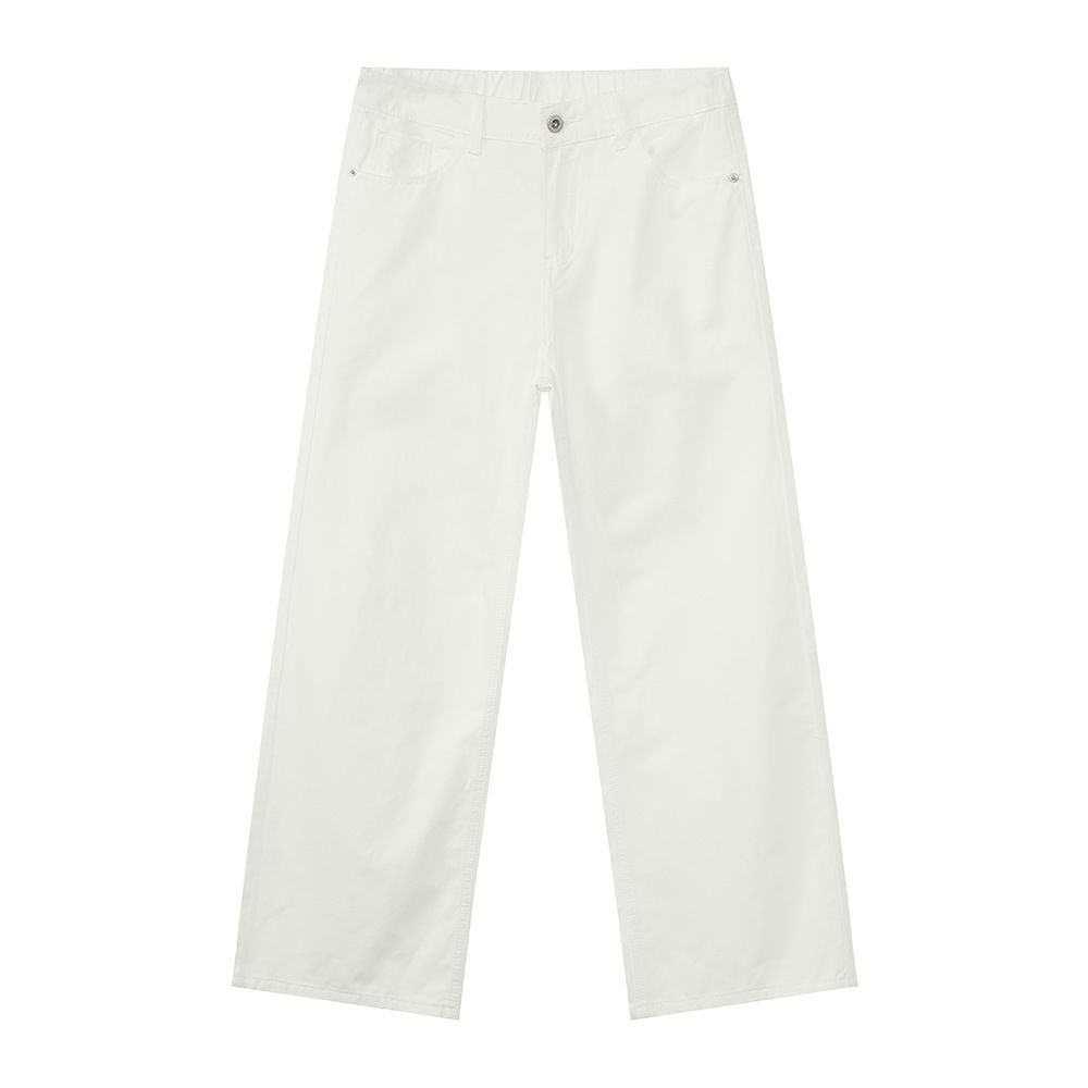 Men's Korean Style Washed Denim Pants – Classic Straight-Leg Cotton Jeans (S-XL, Black/White/Khaki)_mkmklike.com