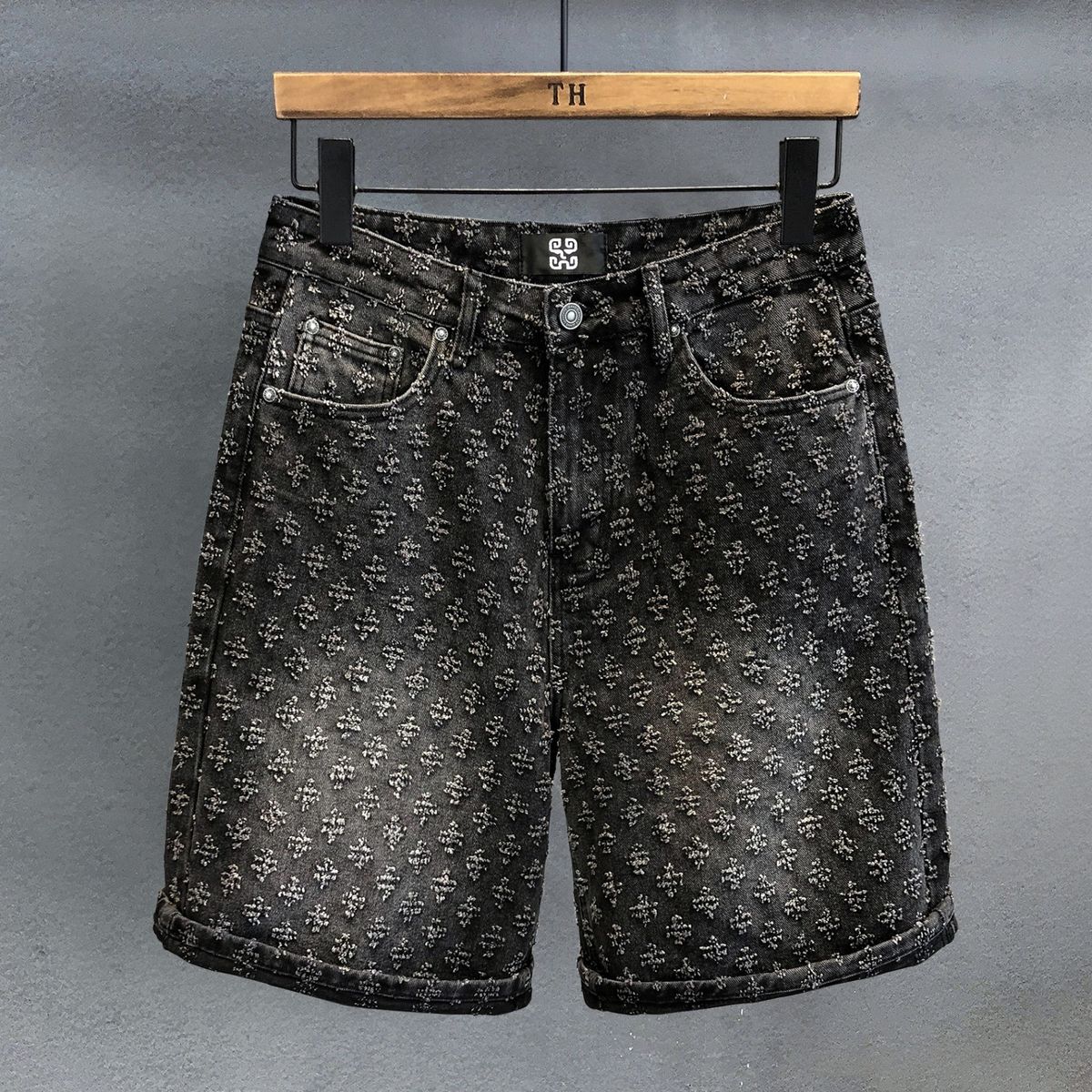 Men's Street Style Denim Shorts 2025 Slimming Straight Leg mid Length Retro Five Point Summer Jeans Softener Machine Washable_mkmklike.com