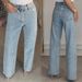 Women's Hot Selling INS Influencer Diamond Star High-Waisted Washed Jeans - Versatile Straight Leg Pants_mkmklike.com