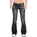 Women's Clothing Jeans Skinny Elastic Fringe Flared Trousers_mkmklike.com