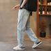 Men's Jacquard Print Straight Leg Jeans - Loose Fit Casual Denim Pants With Artistic Patterns For Trendy Streetwear_mkmklike.com