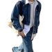 China-Chic Hip Hop Pleated Fashion Irregular Denim Men's High Street Versatile Casual Loose Couple Jacket_mkmklike.com