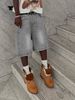 Vintage Washed Denim Jeans for Men Distressed Cat Whisker Rhinestone Embellished Baggy Pants High-Quality Cotton B3072 Blue_mkmklike.com