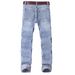 Men's Classic Straight Fit Jeans – Light Blue Comfortable Cotton Denim Pants With Relaxed Cut, Slimming Effect & Year-Round Versatility_mkmklike.com