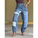 Women's Clothing Women's Tapered Jeans Multi Pocket Deconstructed Patchwork For Formal & Casual For Women_mkmklike.com