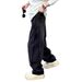 Men's Trendy Wide Leg Jeans Diagonal Patchwork Design Loose Casual Long Pants Retro Versatile Style_mkmklike.com