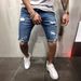 Men's Clothing New Denim Shorts With Holes Slim Fit Men's Mid Pants Men's Mid Pants_mkmklike.com