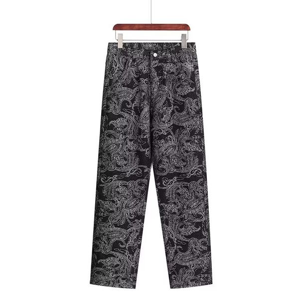 Men's Clothing Fashion Handsome Print Personality Casual Trousers Pattern Loose Wide Leg Pants Men's_mkmklike.com