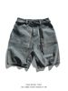Men's Clothing Straps Washed Distressed Denim Shorts Men's Summer Hip Hop Loose Casual Workwear Shorts_mkmklike.com