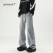 Nordmann European And American Style High-End Patchwork Jeans For Men, Deconstructed Design, Loose Straight High Street Wide-Leg_mkmklike.com