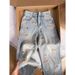 Whimsical Puppy Embroidered High-Waisted Jeans – Korean Streetwear Straight-Leg Denim Pants (S-5XL, Distressed Hem, Light Wash)_mkmklike.com