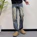 Men's Gradient Washed Jeans Straight Leg Casual Pants Retro Trendy Versatile Spring Autumn New Style_mkmklike.com