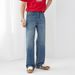 Men's Clothing American Style Retro Blue Washed Denim Jeans For Men, Korean Style, Trendy And Fashionable For Teenagers, Straight Leg Long Pants._mkmklike.com