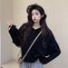 Korea-style Short Coat Petite Wome, Sprig Ad Autum 2026 Ew Desig, Solid Color, Loose Casual Cardiga Top For_mkmklike.com