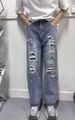 New Retro High Street Plus Size Loose Fit Jeans For Men Washed Paint Splattered Straight Leg Casual Long Pants Trendy_mkmklike.com
