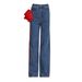 Color-Block High-Waist Jeans – Straight Leg Women’s Trousers (Red, S-L) | Edgy Streetwear & Retro Revival Staple_mkmklike.com