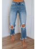K New Tight Cropped Jeans With Ripped Holes For Women_mkmklike.com