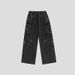 Men's Straight Leg Loose Fit Cargo Jeans Multi Pocket High Street Style Trendy Cool Design Long Pants_mkmklike.com