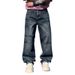 Men's Clothing Autumn And Winter New Embroidery Printing Retro Washed Jeans Men's Trendy Brand Straight Wide-leg Pants_mkmklike.com