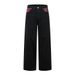 Trendy Washed Jeans For Men Loose Casual Python Pattern Splicing Design Wide-Leg Straight Long Pants_mkmklike.com