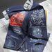 Patchwork Jeans Men's Unique Trendy Vintage Motorcycle Riding Slim Fit Skinny Pants Men_mkmklike.com
