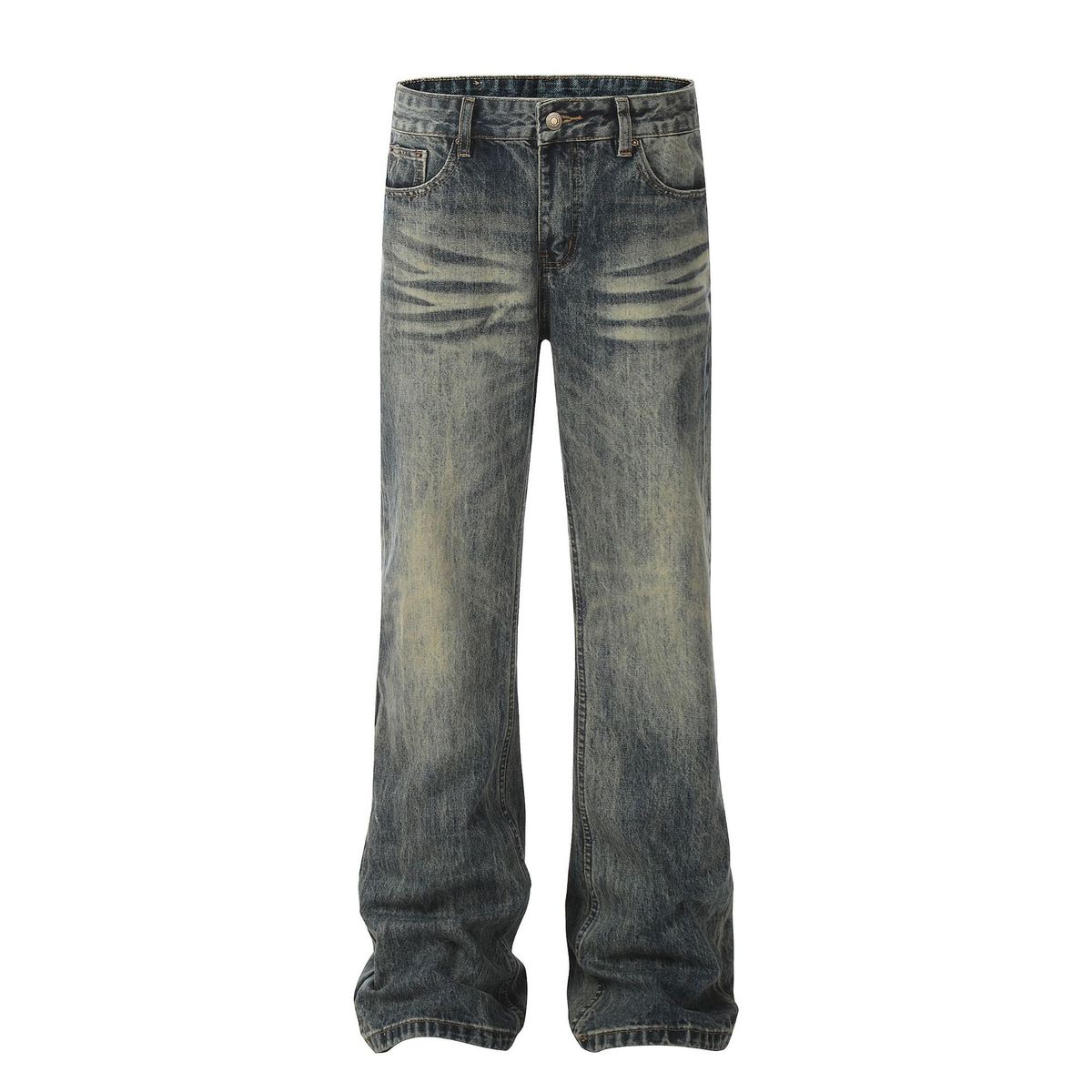 Men's & Women's Vintage Style Cat Whisker Jeans - High-End Cotton Bootcut Pants For Casual Wear (Blue, S-Xxl)_mkmklike.com
