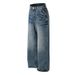Men's Clothing Niche Rivet Bamboo Washed Men's Jeans Casual Distressed Street Straight Pants_mkmklike.com