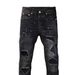 Men's Clothing Men's Black Ripped Jeans Straight Fit Hand-Painted Art Casual Denim Pants For Teens And Young Adults Straight Fit Hand-Painted_mkmklike.com