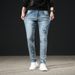 AM Premium Men's Washed Denim Jeans Straight Leg Casual Trousers Trendy Autumn Arrival Versatile Loose Fit_mkmklike.com