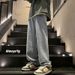 Washed Denim Jeans For Men, Autumn And Winter Casual Long Pants, American High Street Fashion Brand, Black Wide-leg_mkmklike.com