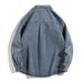 Vintage Denim Shirt Jacket For Men - Long Sleeve Relaxed Fit Workwear Style With Classic Wash & Button Front_mkmklike.com