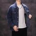 Vintage Washed Denim Jacket – Oversized Distressed Coat With All-Over Print, Unisex Streetwear Essential_mkmklike.com
