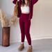 Women's Clothing new autumn solid color twist pattern hooded zipper top casual home suit_mkmklike.com