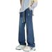 Jeans Men's Loose Straight Spring And Autumn Skinny Casual Pants Men's Loose Trousers Men's_mkmklike.com