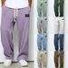 Men's Spring-autumn Trendy Brand Loose-fitting Stretchy Straight-leg Sweatpants. Waffle Fabric. Micro-bouncy Sporty_mkmklike.com
