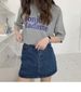 K Cowboy Midi Skirt, Women's New High Waist Slimming A-line Hip Hugging Skirt, Casual Short Skirt_mkmklike.com