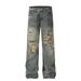 Men's Clothing Street High Street Oversize Ripped Retro Distressed Unisex Jeans_mkmklike.com