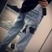 American-style Dirty Graffiti Old Retro Jeans Men's Design Sense Loose And Versatile Straight Wide-leg Trousers_mkmklike.com