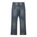 Men's Clothing Fashion Week Bamboo Cotton Washed Vintage Distressed Bootcut Straight Flared Denim Pants_mkmklike.com