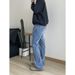 Men's Clothing Retro Light Blue Washed Distressed Vintage Style Flared Cleanfit Jeans For Men_mkmklike.com