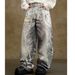 High Street Style Wide Leg Jeans Retro High Waisted Loose Slimming Straight Leg Floor Length Pants New Autumn Winter_mkmklike.com