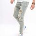 Men's Clothing Men's Biker Jeans Distressed Slim Straight Denim Pants For Urban Streetwear Fashion_mkmklike.com