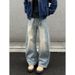 Bamboo Water Washed Scimitar Jeans Men's Autumn American High Street Vibe Pants Trendy Brand Loose Wide Leg Casual_mkmklike.com