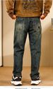 Men's Summer High-Waist Hip Hop Style Personalized Letter Print Jeans Handsome Trendy Streetwear Trousers_mkmklike.com